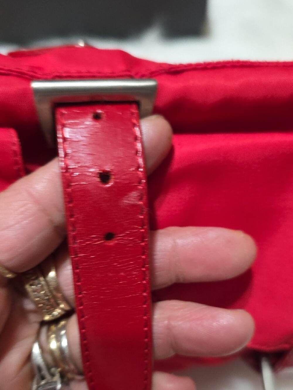 Authentic Prada Red Nylon Drawstring Backpack with Front Pockets - Picture 5 of 8